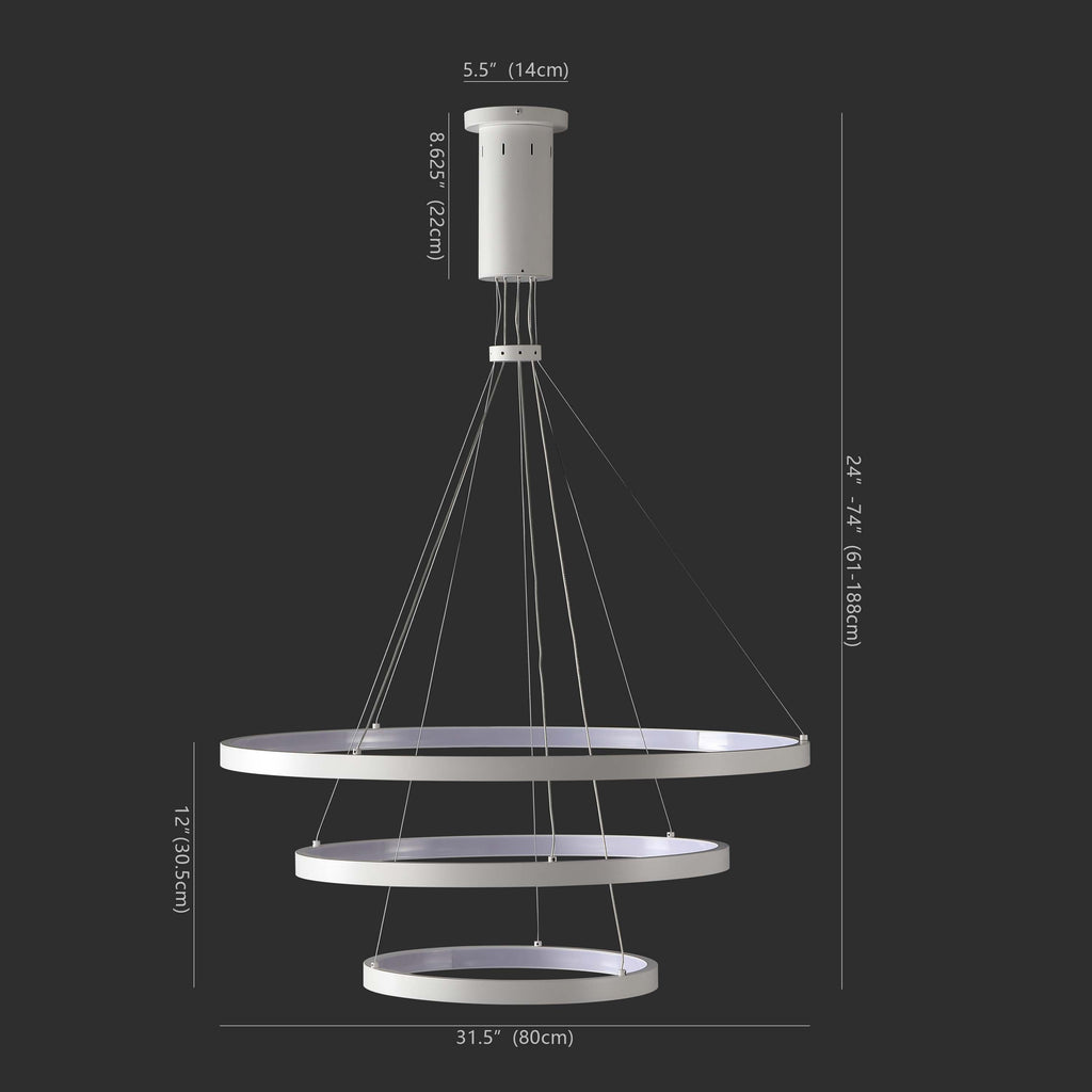 Safavieh Couture Meranda 3 Tier Chandelier - White