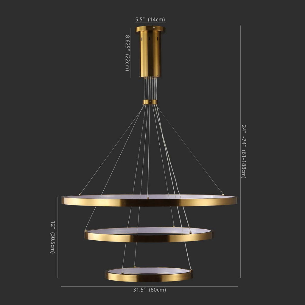 Safavieh Couture Meranda 3 Tier Chandelier - Gold