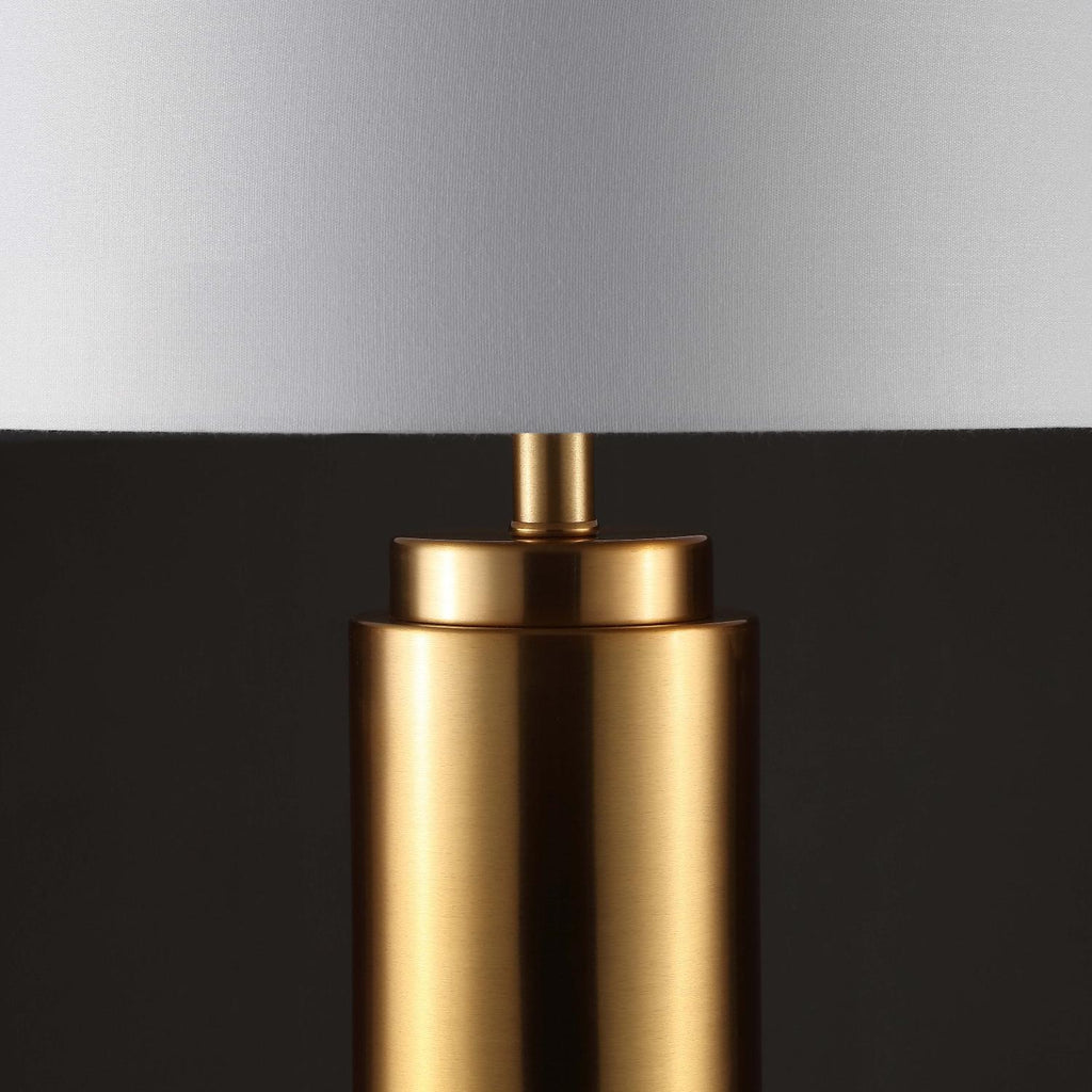 Safavieh Couture Terry Metal Pillar Table Lamp - Gold / White