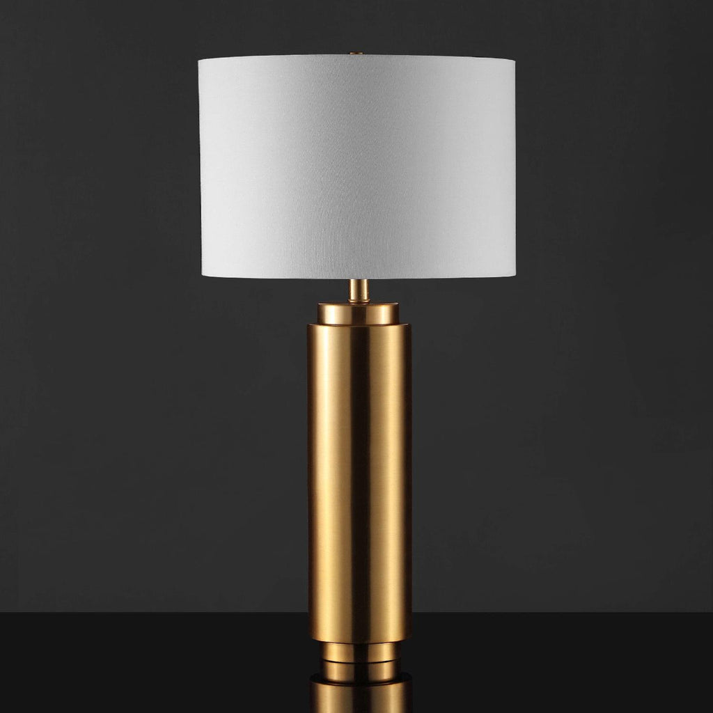 Safavieh Couture Terry Metal Pillar Table Lamp - Gold / White