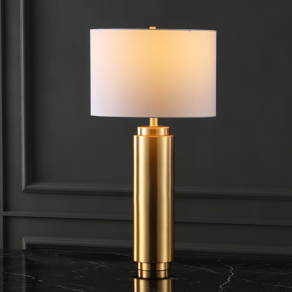 Safavieh Couture Terry Metal Pillar Table Lamp - Gold / White