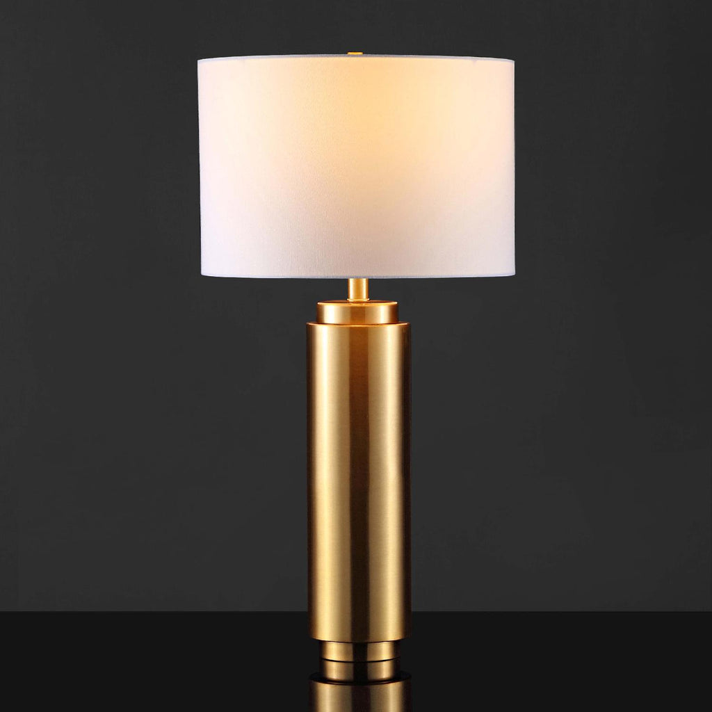 Safavieh Couture Terry Metal Pillar Table Lamp - Gold / White