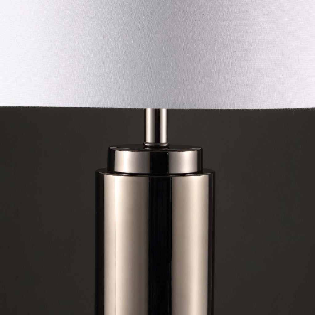 Safavieh Couture Terry Metal Pillar Table Lamp - Nickel / White