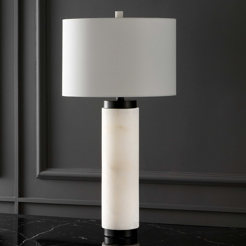 Safavieh Couture Sydni Alabaster Pillar Table Lamp -  White