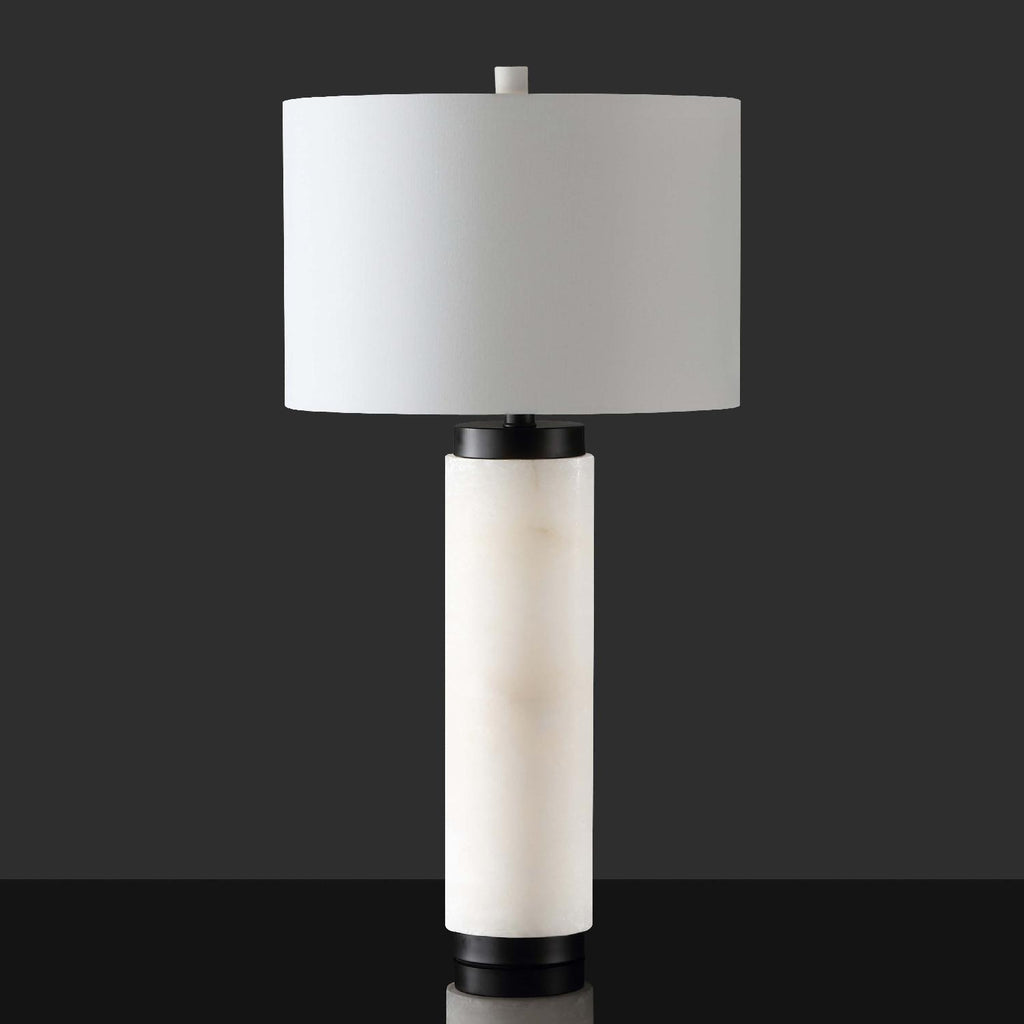 Safavieh Couture Sydni Alabaster Pillar Table Lamp -  White