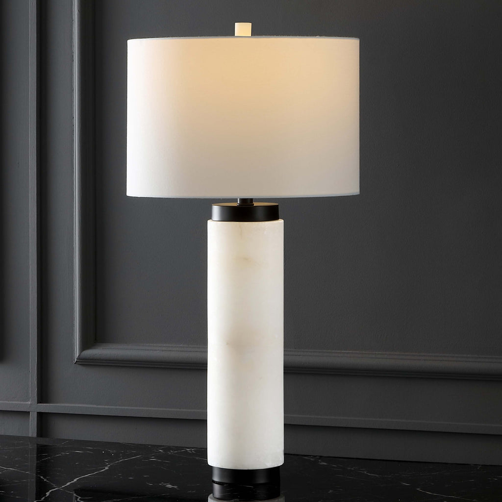 Safavieh Couture Sydni Alabaster Pillar Table Lamp -  White