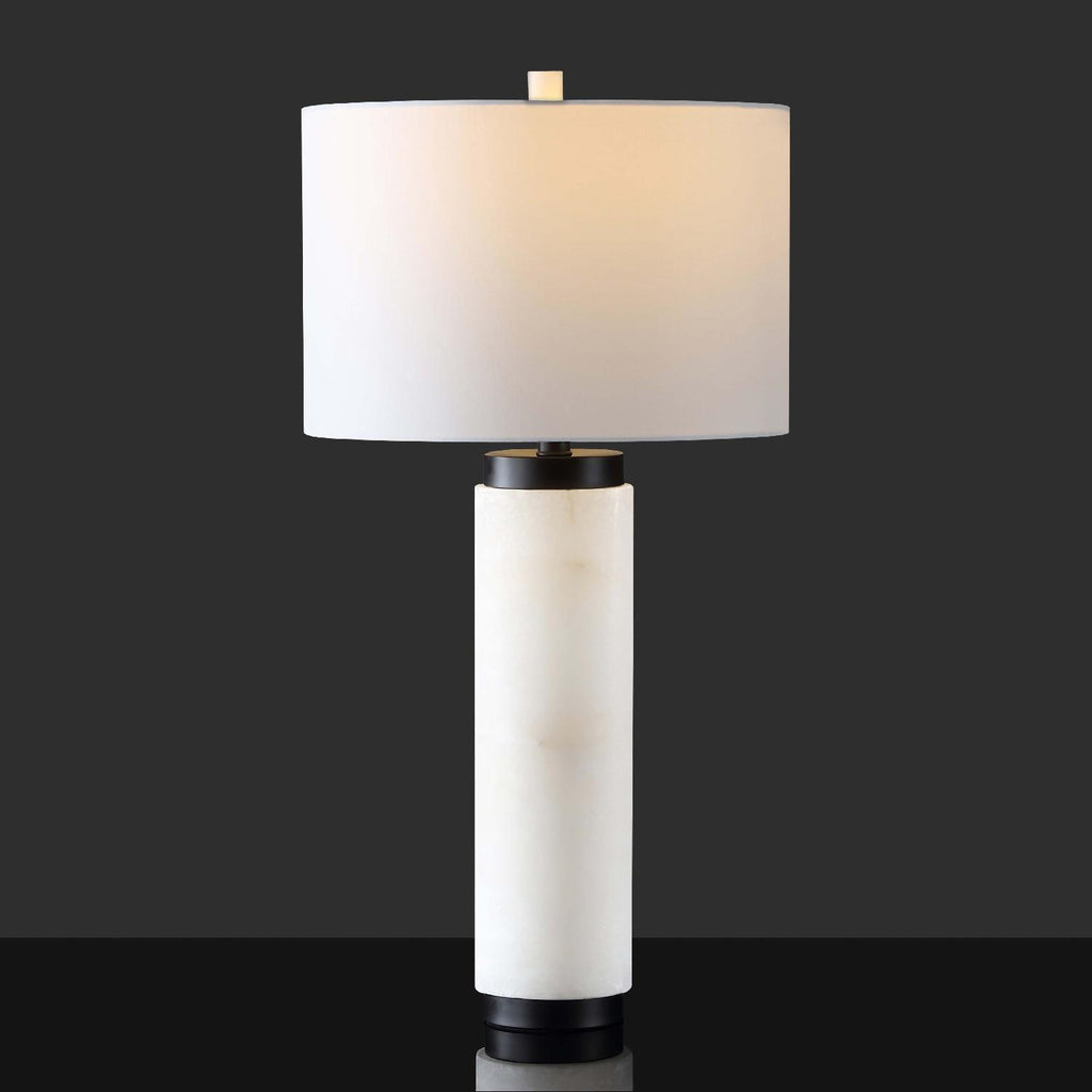 Safavieh Couture Sydni Alabaster Pillar Table Lamp -  White