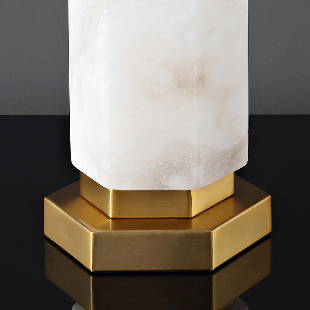 Safavieh Couture Lynsey Alabaster Table Lamp -  Gold / White