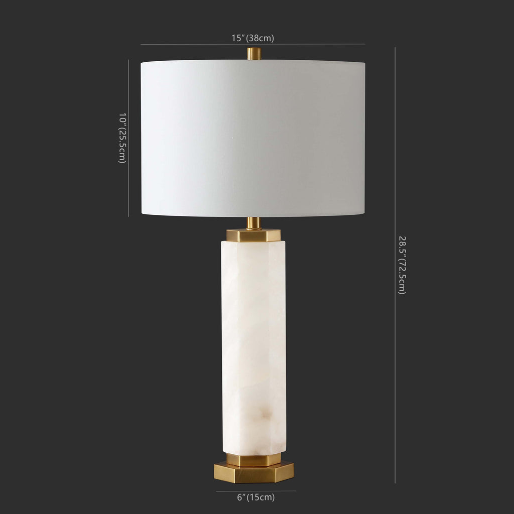 Safavieh Couture Lynsey Alabaster Table Lamp -  Gold / White