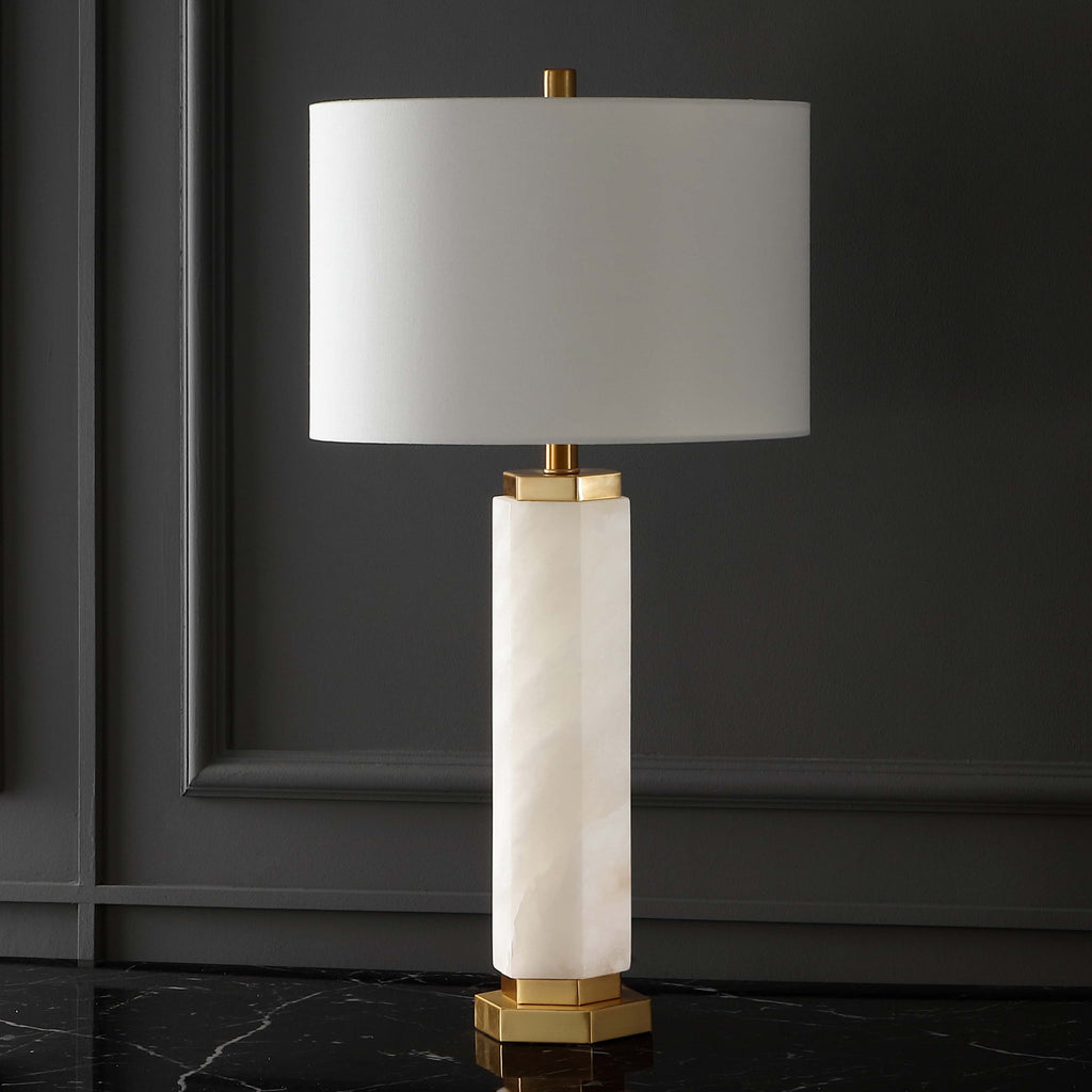 Safavieh Couture Lynsey Alabaster Table Lamp -  Gold / White