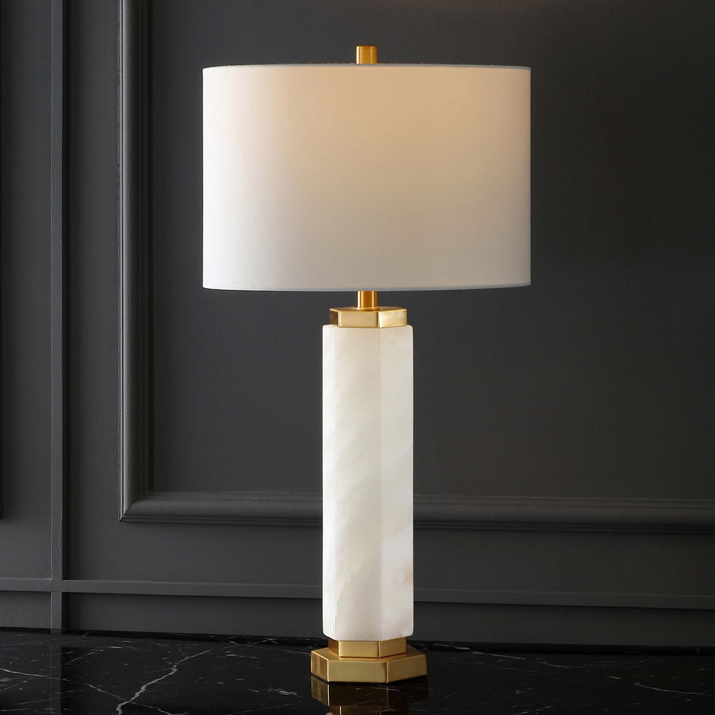 Safavieh Couture Lynsey Alabaster Table Lamp -  Gold / White