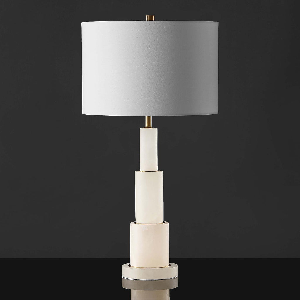 Safavieh Couture Gardiner Alabaster Table Lamp - White / Gold