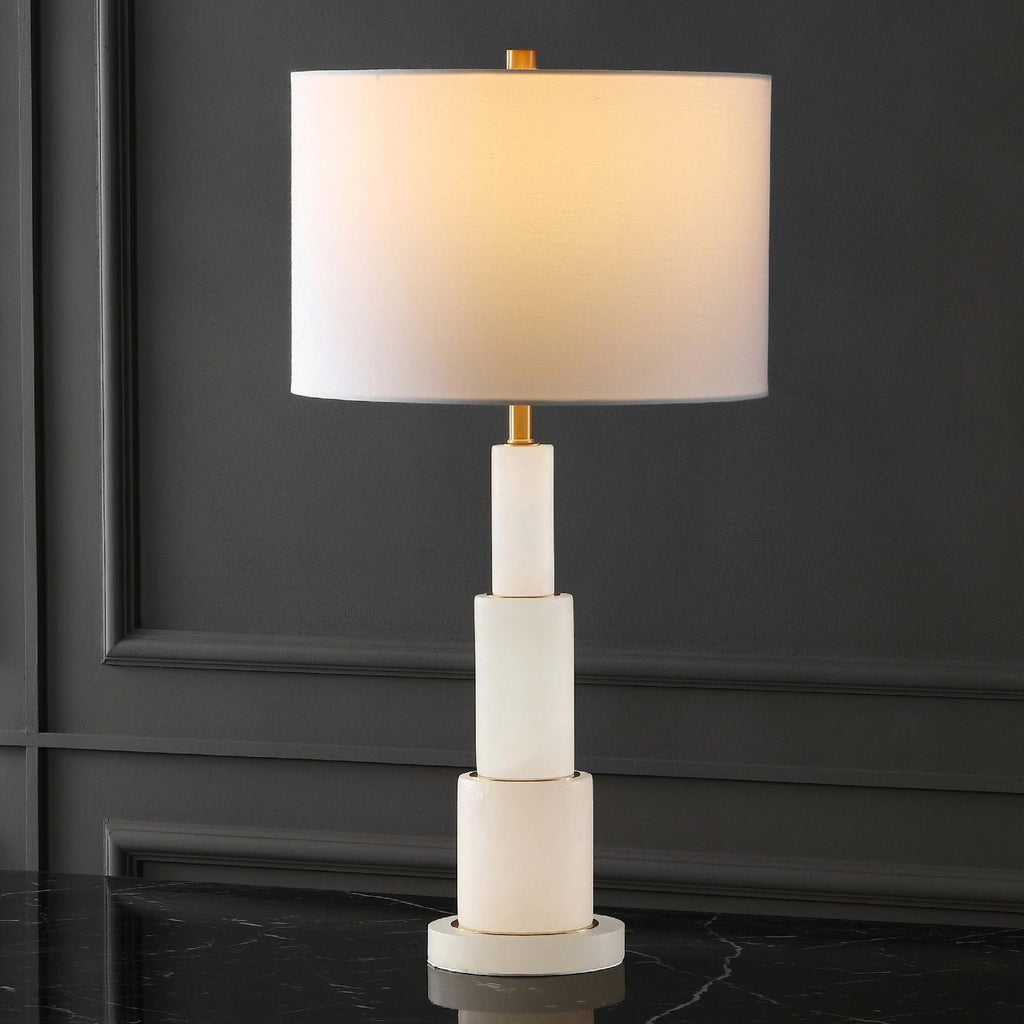 Safavieh Couture Gardiner Alabaster Table Lamp - White / Gold