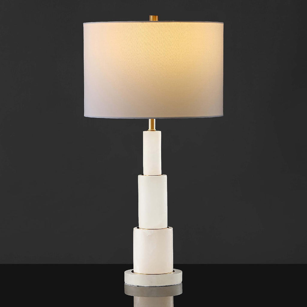 Safavieh Couture Gardiner Alabaster Table Lamp - White / Gold