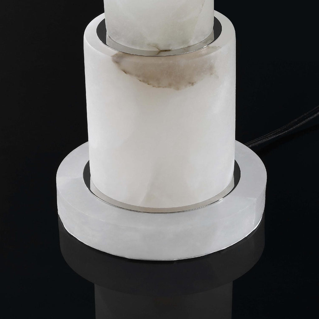 Safavieh Couture Gardiner Alabaster Table Lamp - Nickel / White