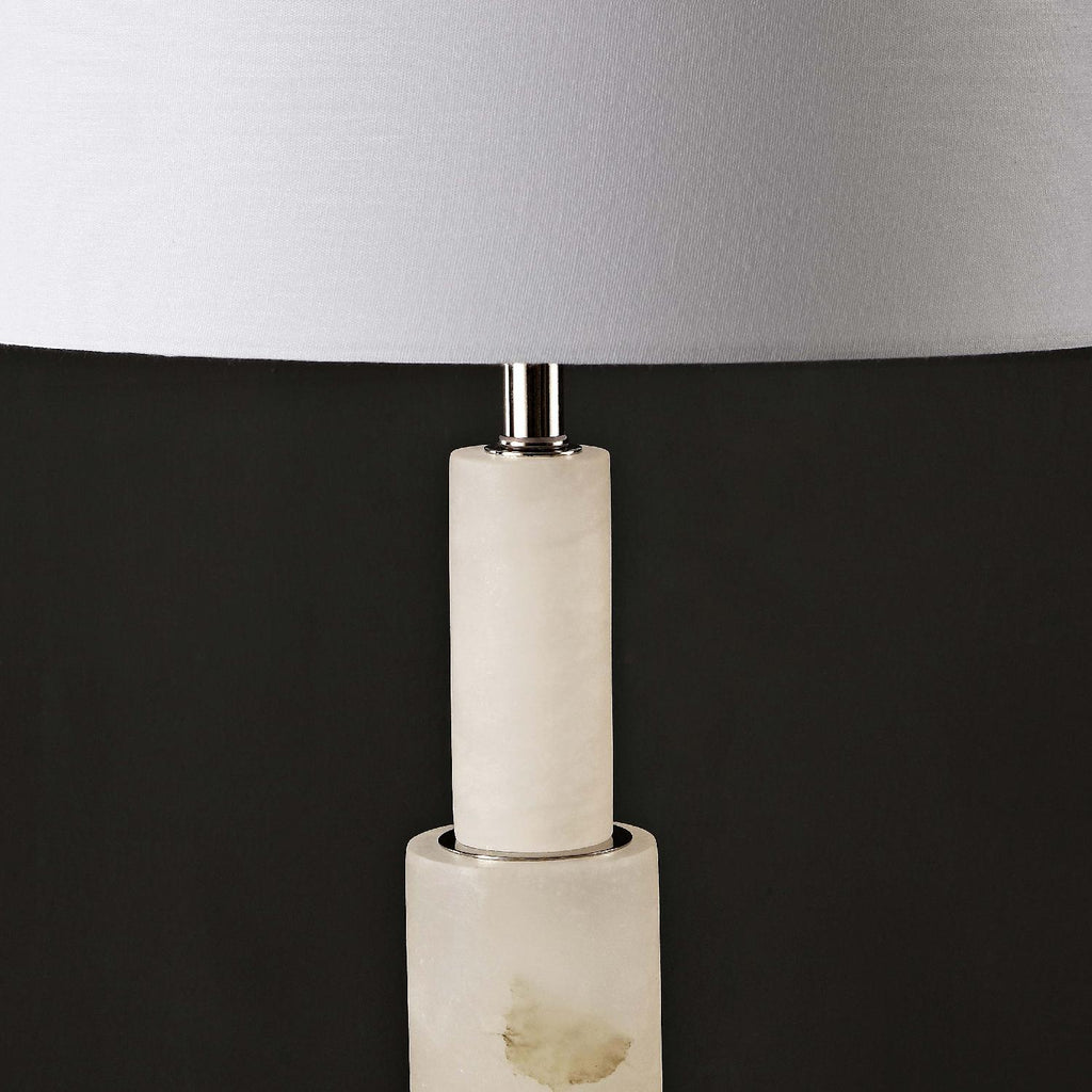 Safavieh Couture Gardiner Alabaster Table Lamp - Nickel / White