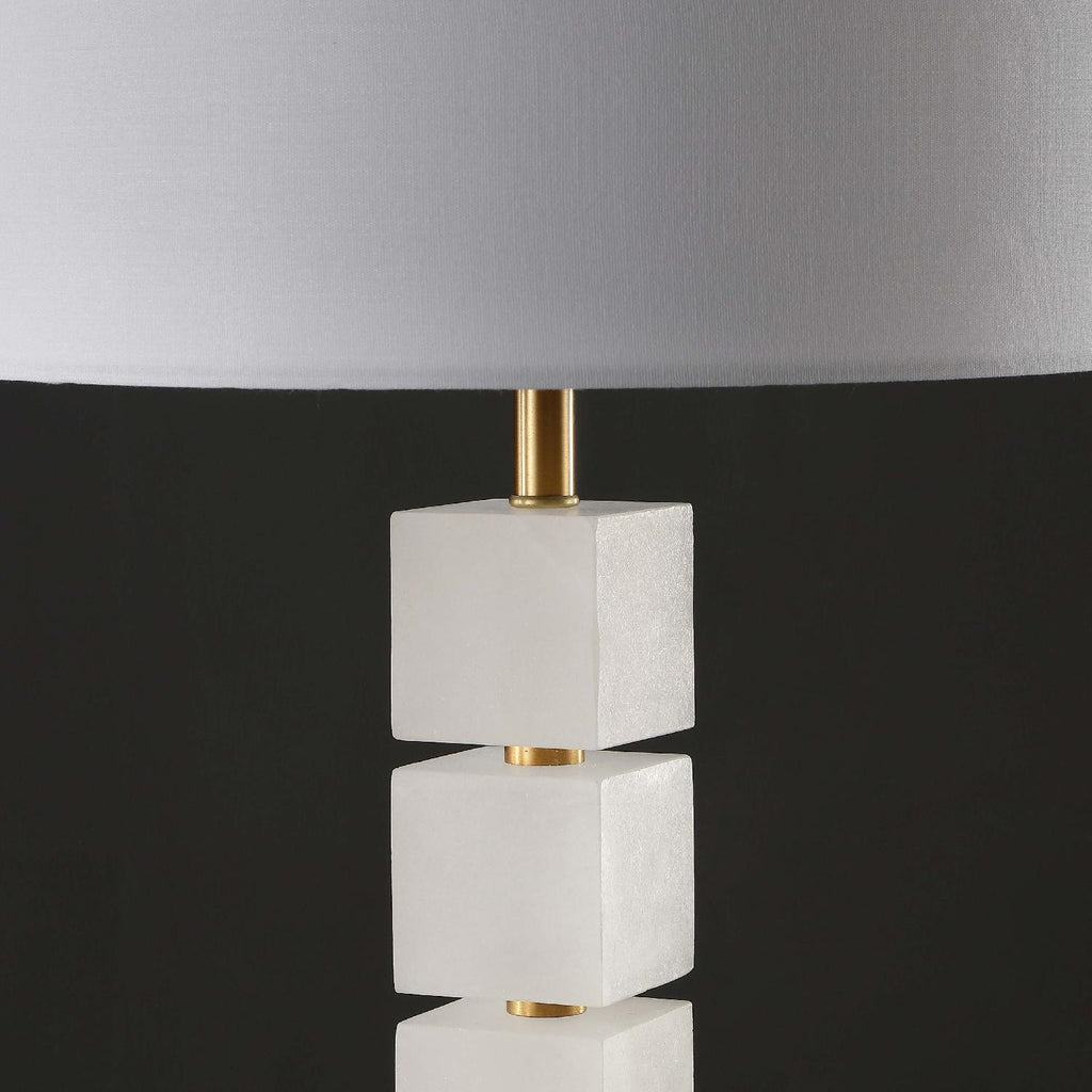 Safavieh Couture Johnny Alabaster Table Lamp - White / Gold