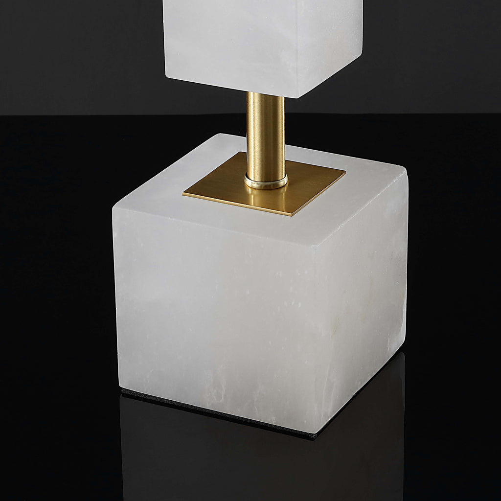 Safavieh Couture Johnny Alabaster Table Lamp - White / Gold