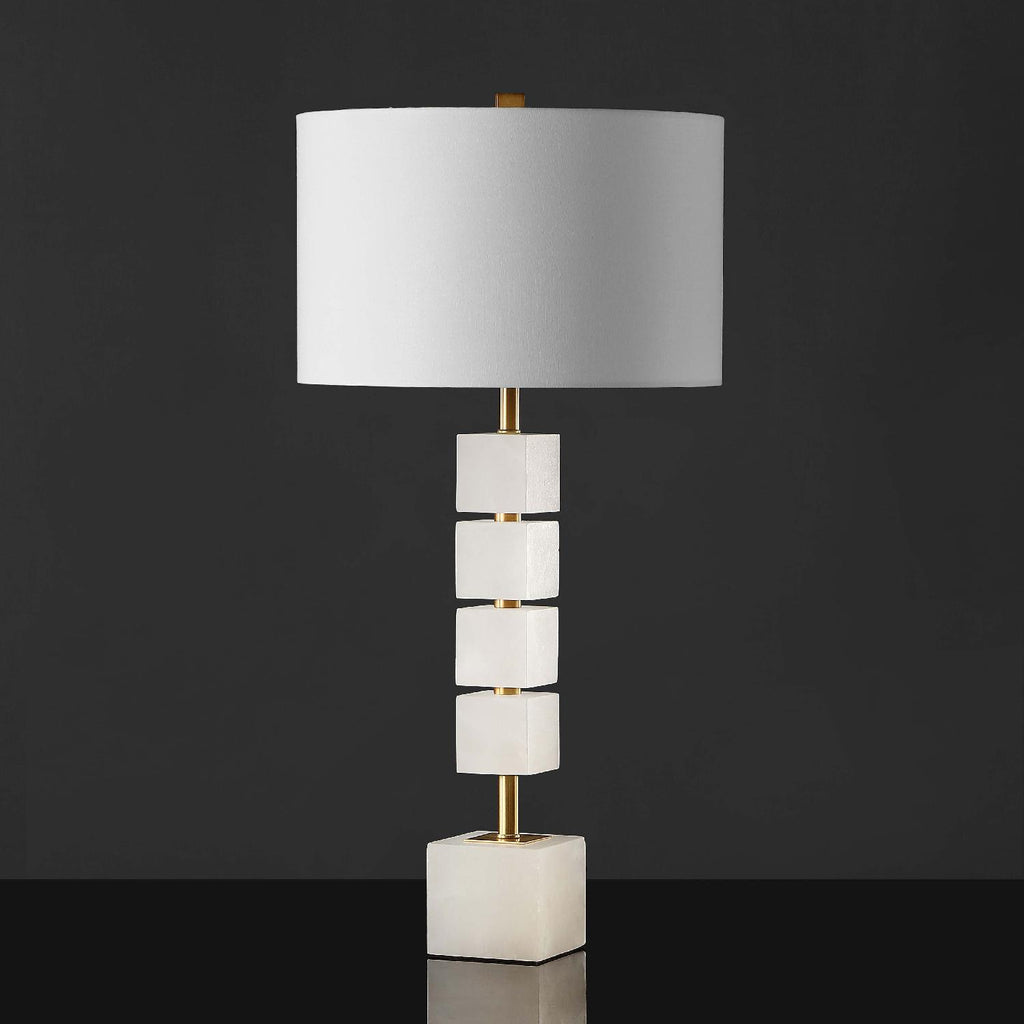 Safavieh Couture Johnny Alabaster Table Lamp - White / Gold