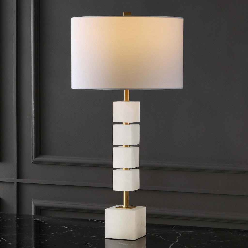 Safavieh Couture Johnny Alabaster Table Lamp - White / Gold