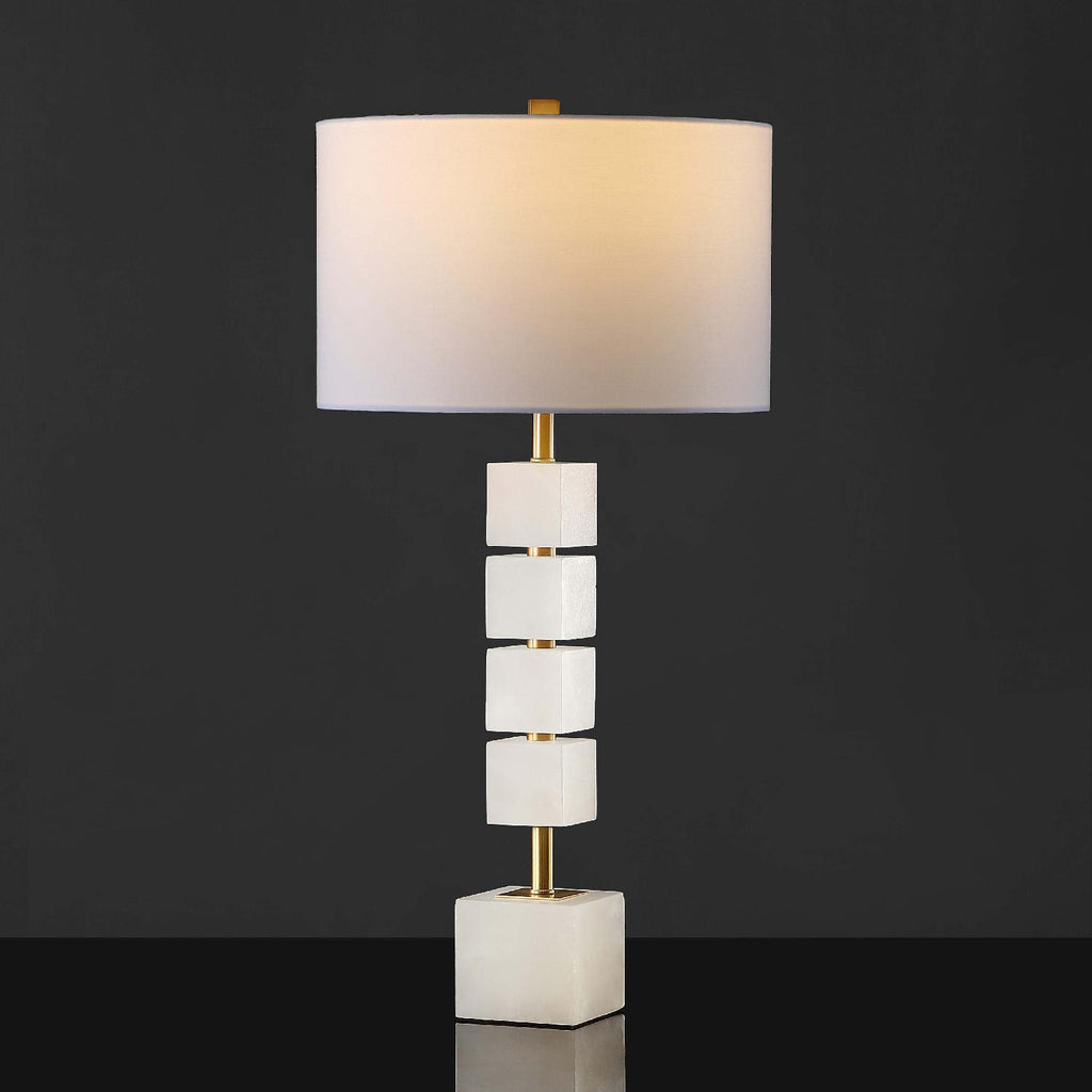 Safavieh Couture Johnny Alabaster Table Lamp - White / Gold