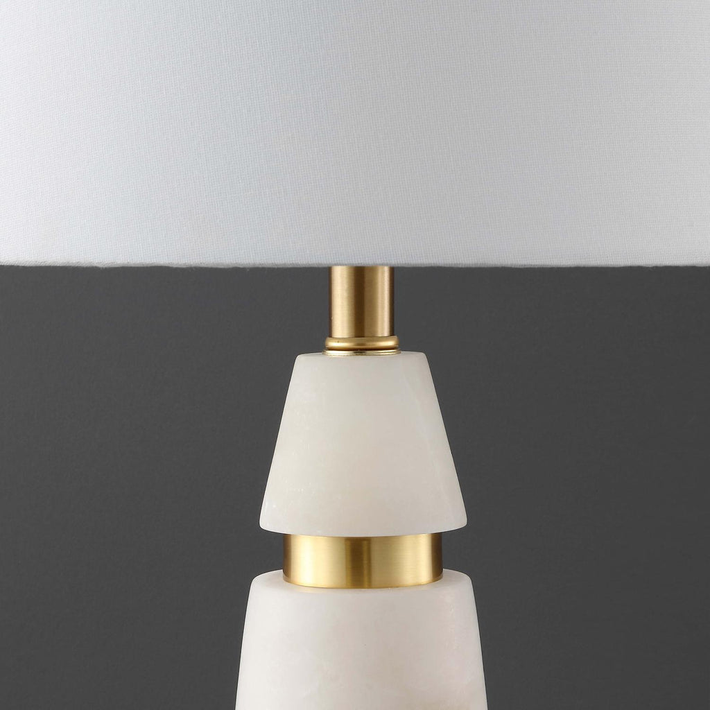 Safavieh Couture Zhang Alabaster Table Lamp -  White / Gold