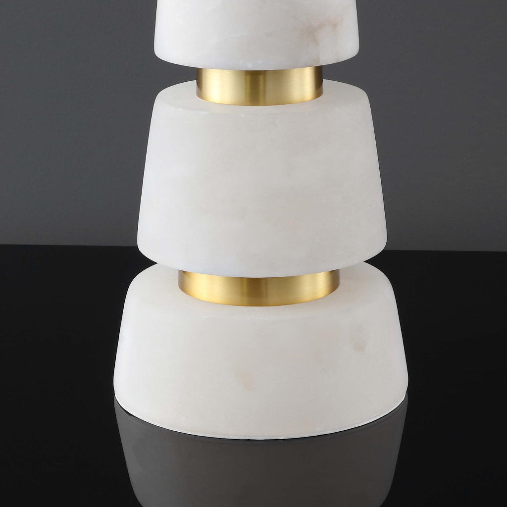 Safavieh Couture Zhang Alabaster Table Lamp -  White / Gold