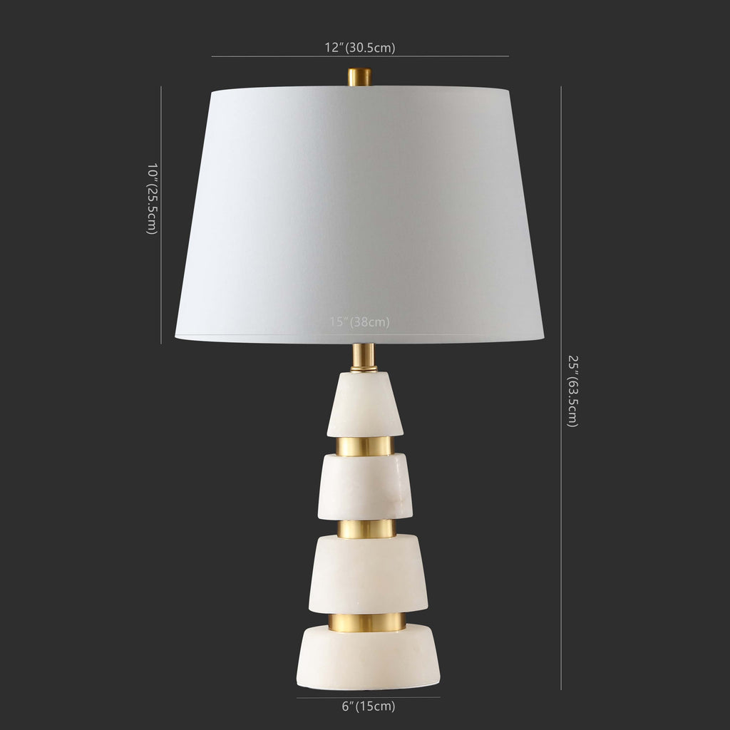 Safavieh Couture Zhang Alabaster Table Lamp -  White / Gold