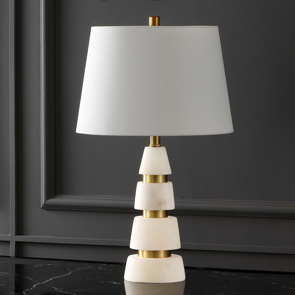 Safavieh Couture Zhang Alabaster Table Lamp -  White / Gold