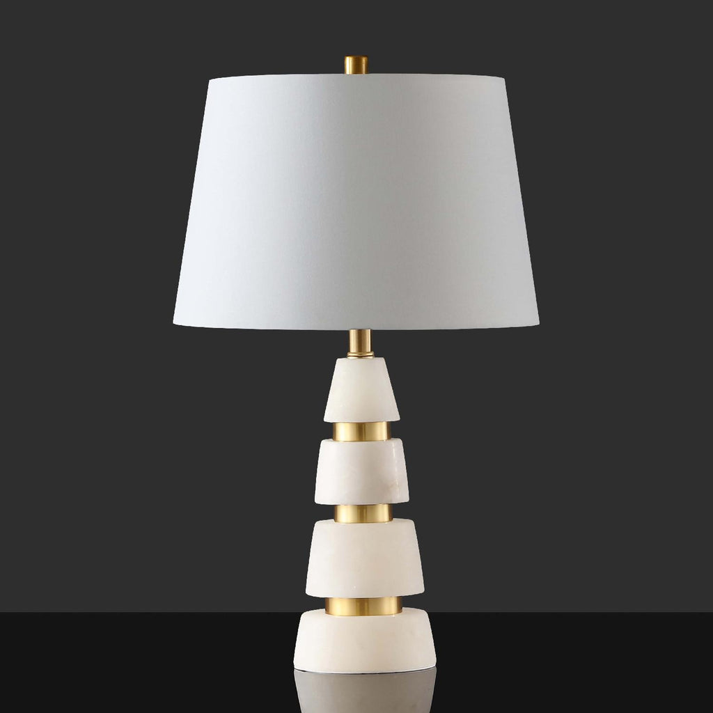 Safavieh Couture Zhang Alabaster Table Lamp -  White / Gold