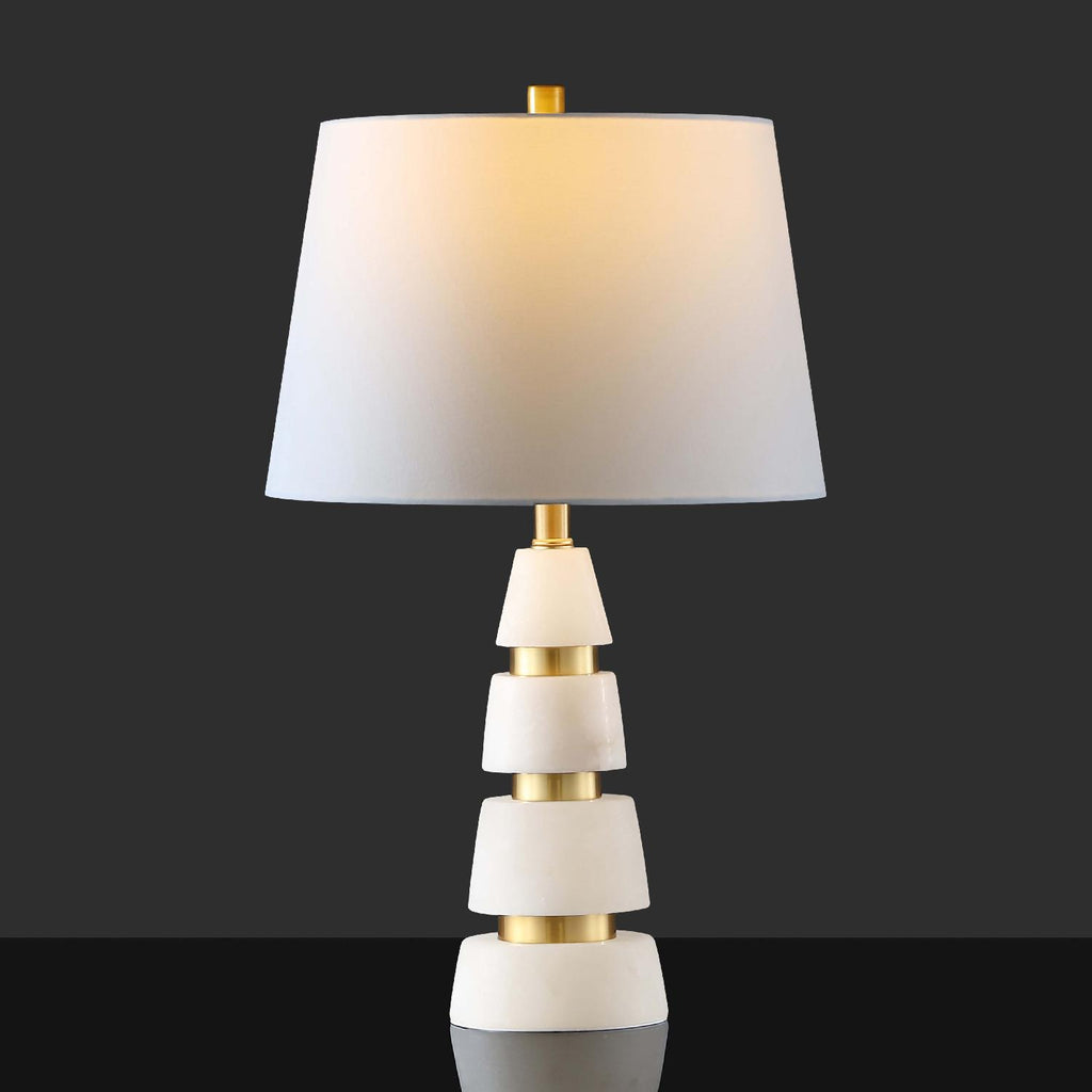 Safavieh Couture Zhang Alabaster Table Lamp -  White / Gold