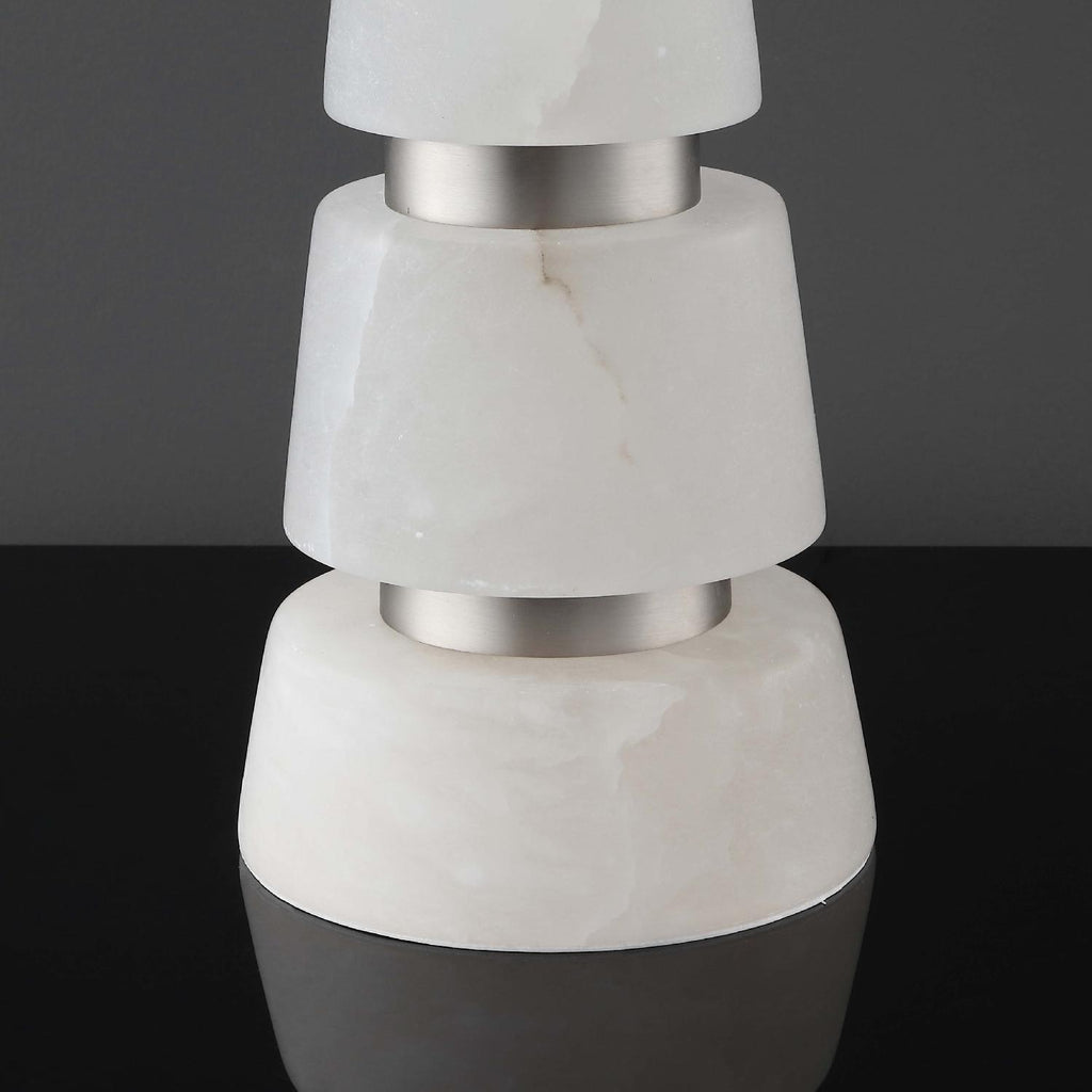 Safavieh Couture Zhang Alabaster Table Lamp -  Nickel / White