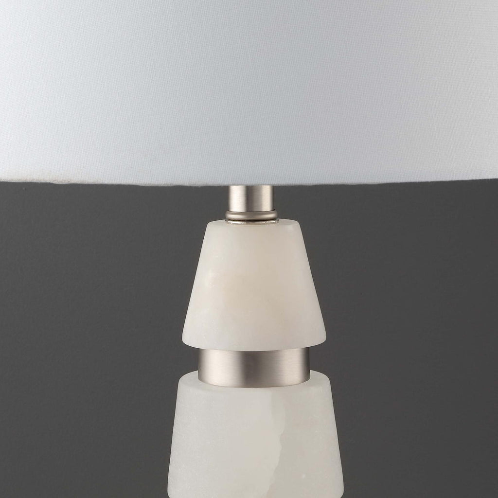 Safavieh Couture Zhang Alabaster Table Lamp -  Nickel / White