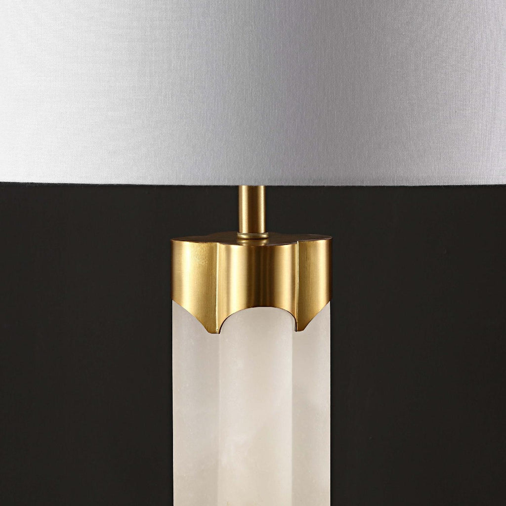 Safavieh Couture Chavez Alabaster Table Lamp - White / Gold