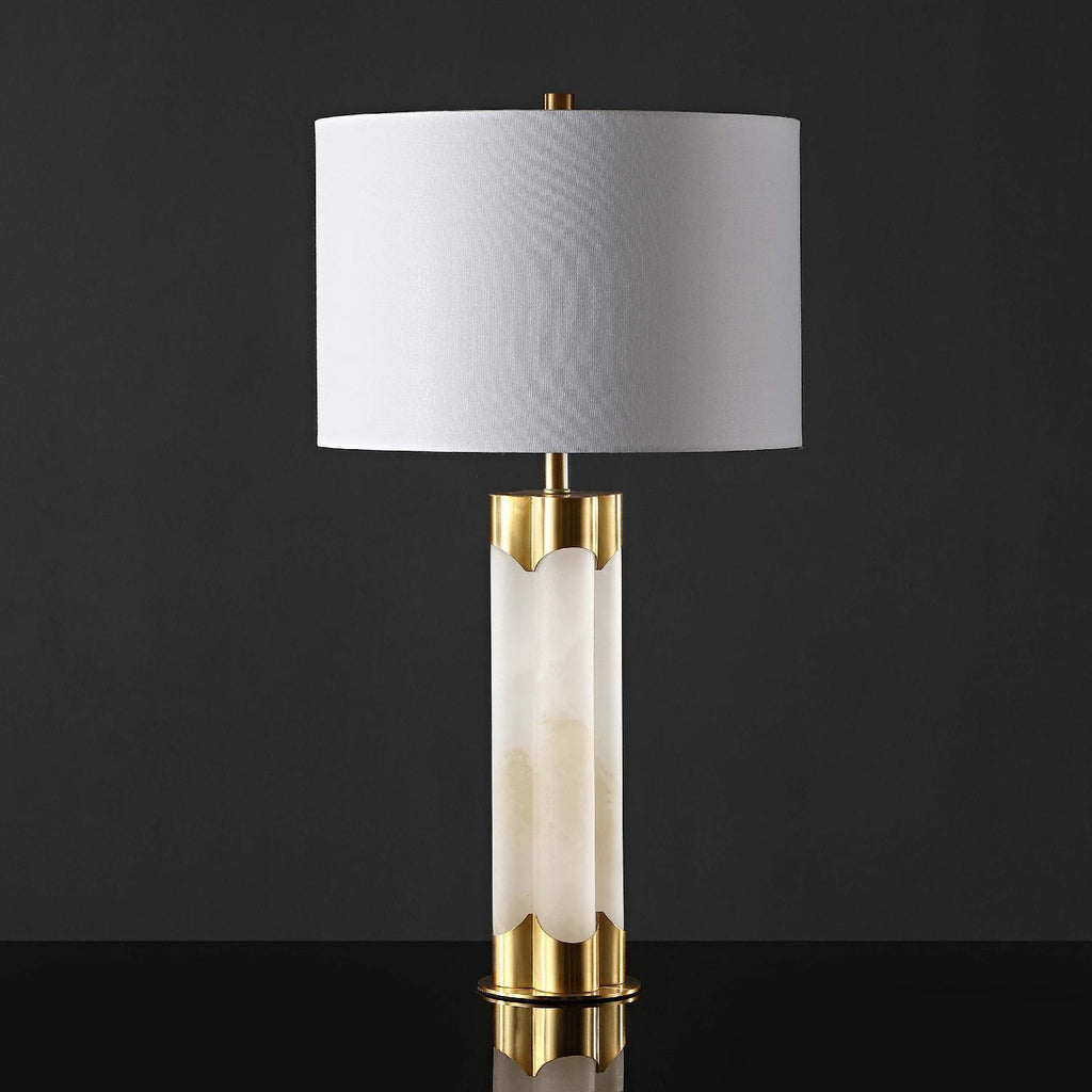 Safavieh Couture Chavez Alabaster Table Lamp - White / Gold