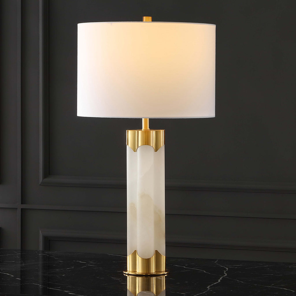 Safavieh Couture Chavez Alabaster Table Lamp - White / Gold