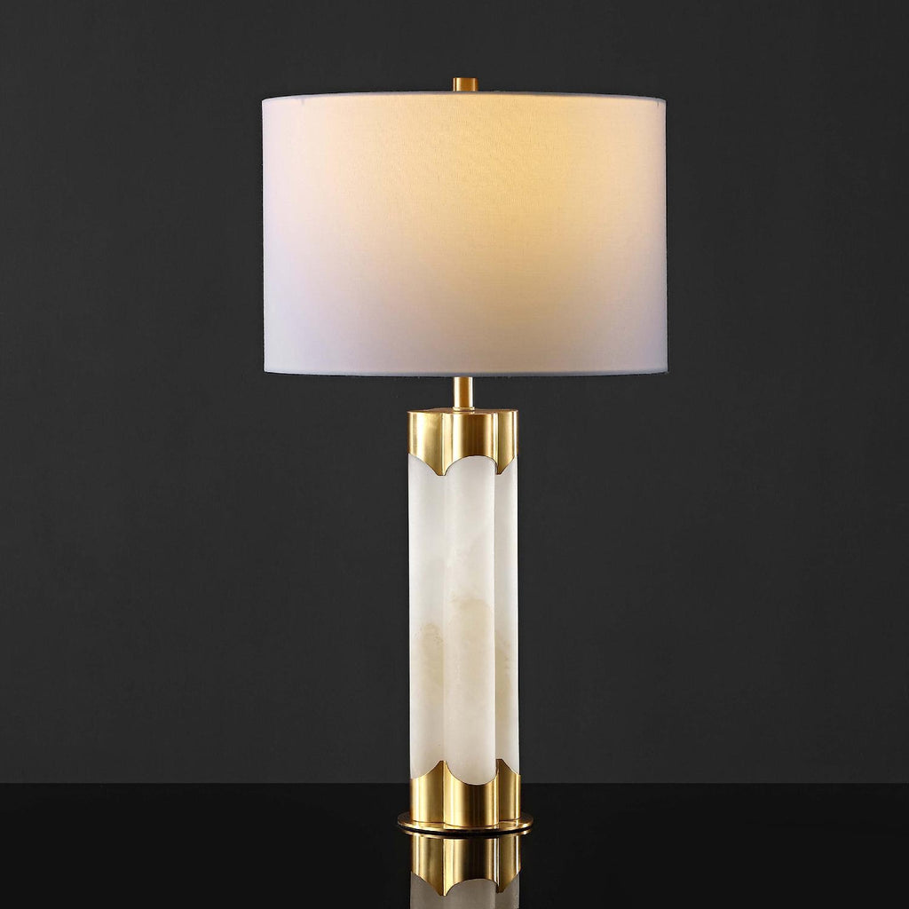 Safavieh Couture Chavez Alabaster Table Lamp - White / Gold