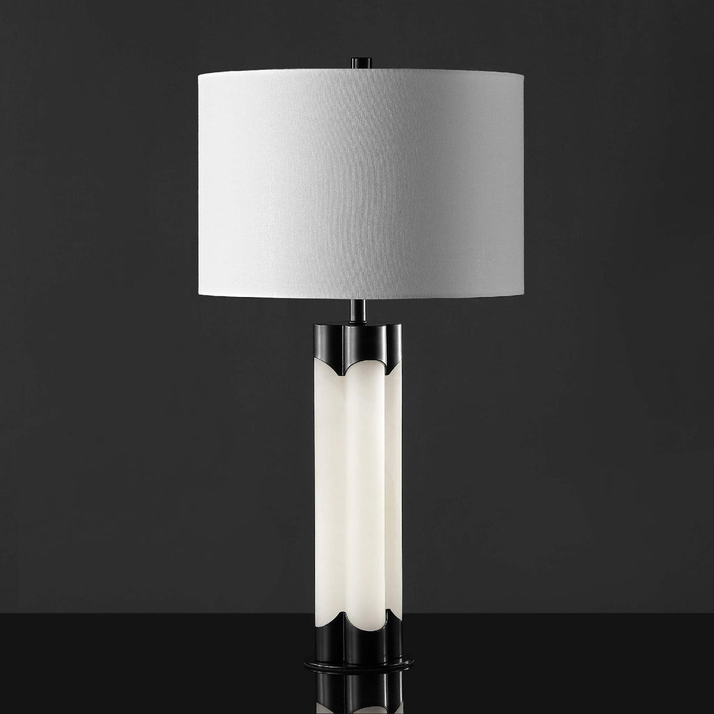 Safavieh Couture Chavez Alabaster Table Lamp - White / Black