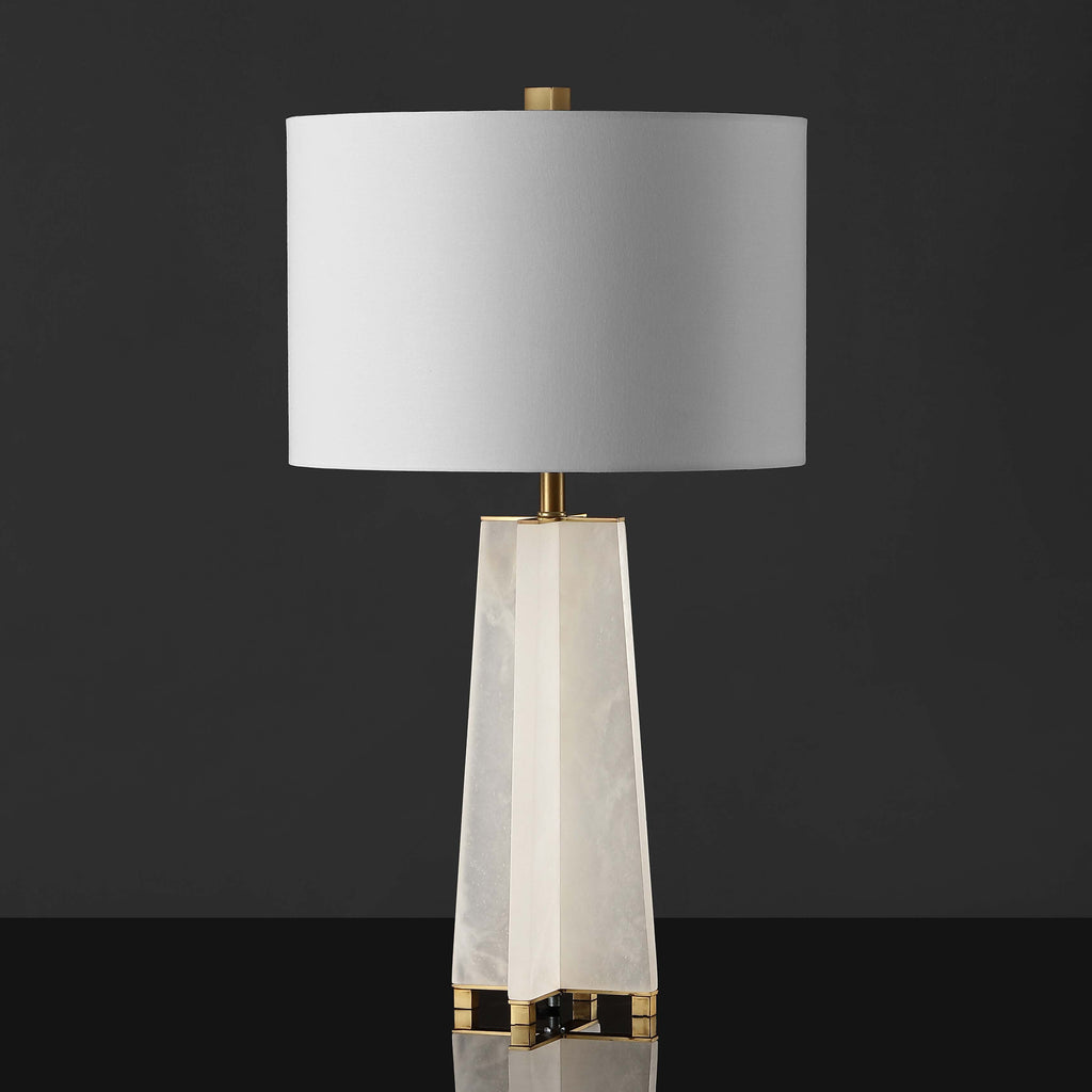 Safavieh Couture Kraus Alabaster Table Lamp - White / Gold