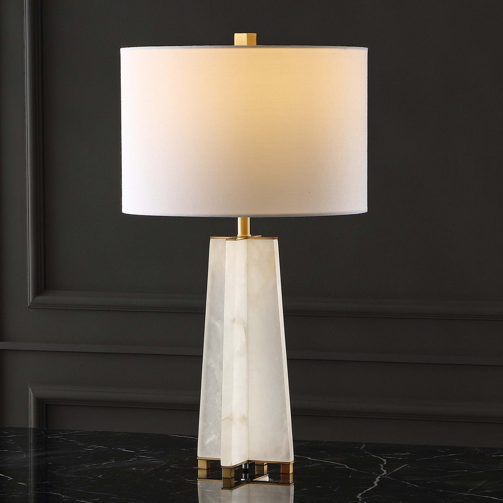 Safavieh Couture Kraus Alabaster Table Lamp - White / Gold