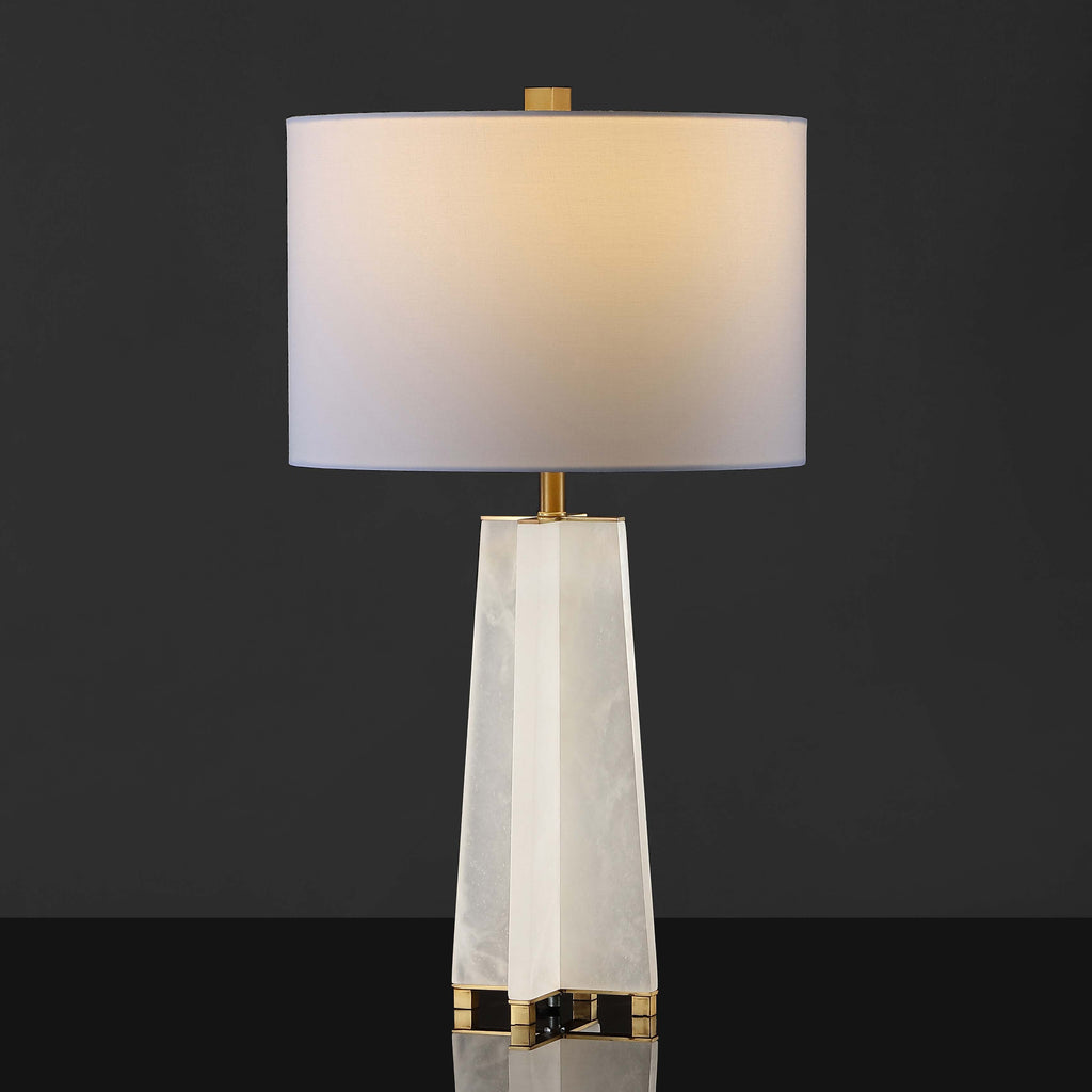 Safavieh Couture Kraus Alabaster Table Lamp - White / Gold