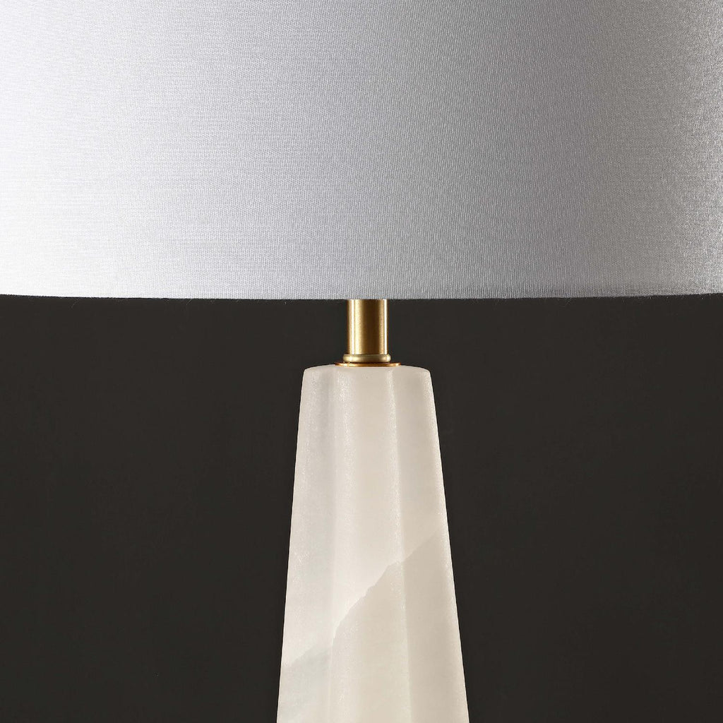 Safavieh Couture Aaron Alabaster Table Lamp - White / Gold