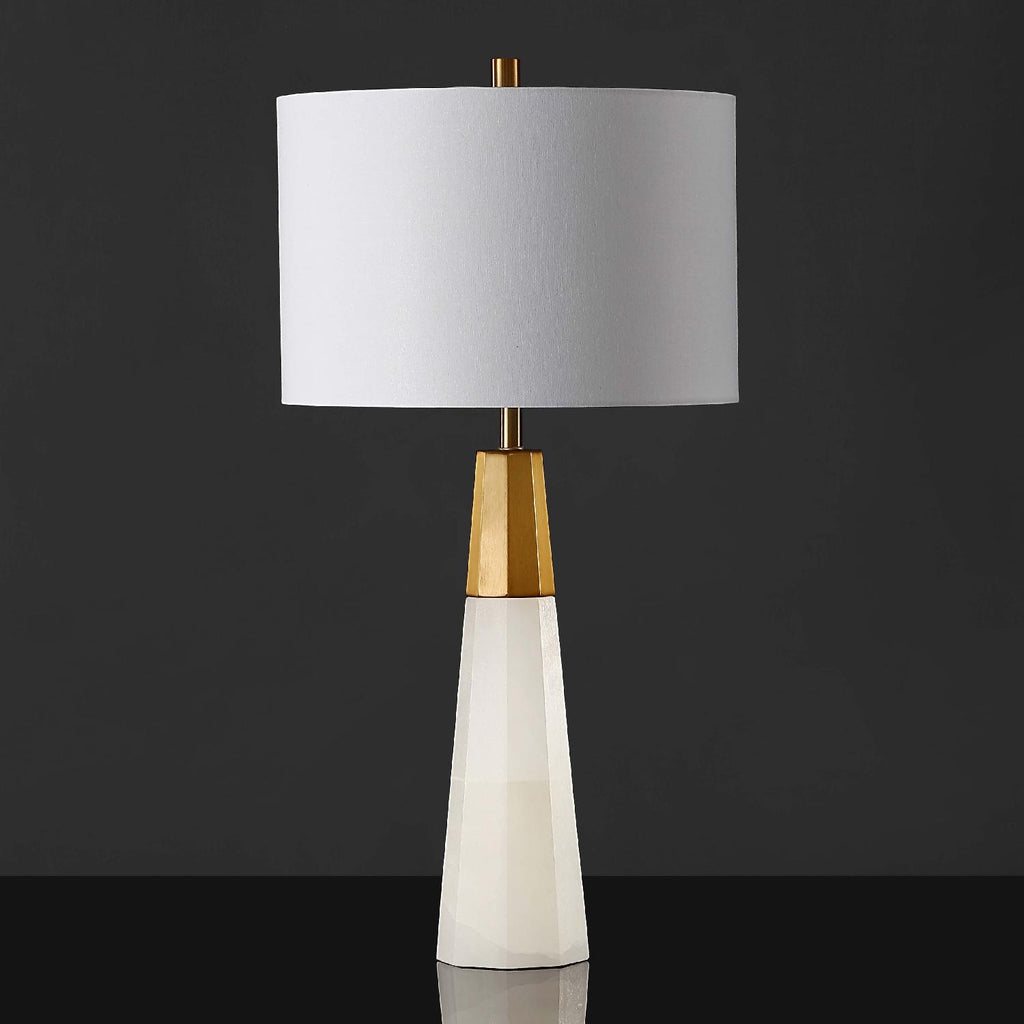 Safavieh Couture Toto Alabaster Table Lamp - White / Gold