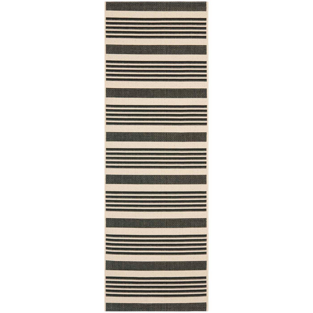 Safavieh Courtyard Rug Collection: CY6062-216 - Black / Bone