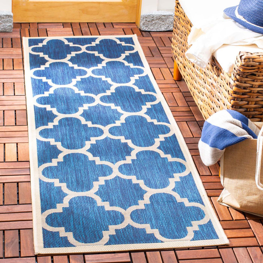 Safavieh Courtyard Rug Collection CY6243-268 - Navy / Beige