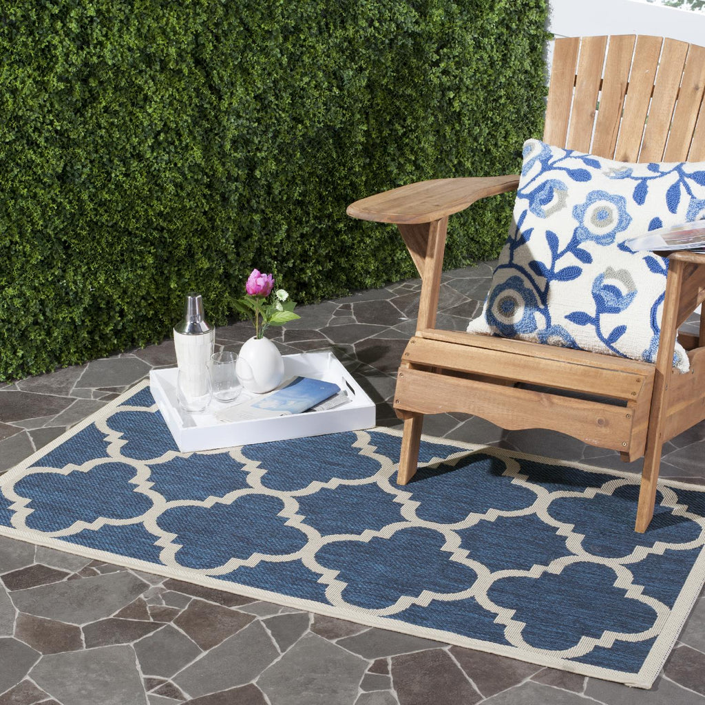 Safavieh Courtyard Rug Collection CY6243-268 - Navy / Beige