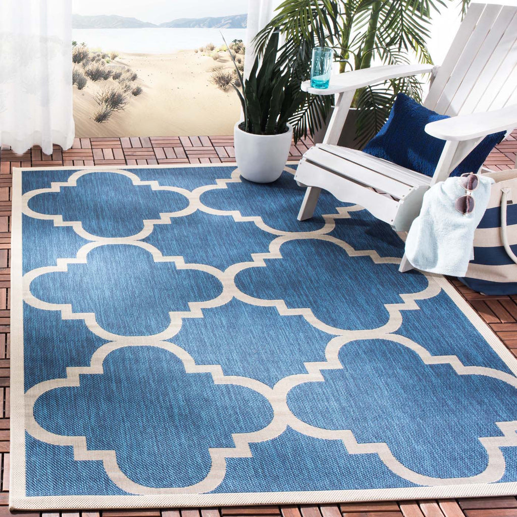 Safavieh Courtyard Rug Collection CY6243-268 - Navy / Beige