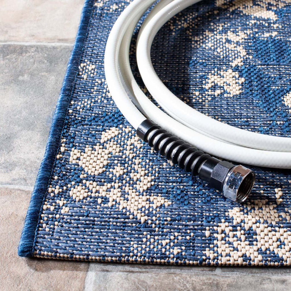 Safavieh Courtyard Rug Collection: CY6333-25821 - Navy / Beige