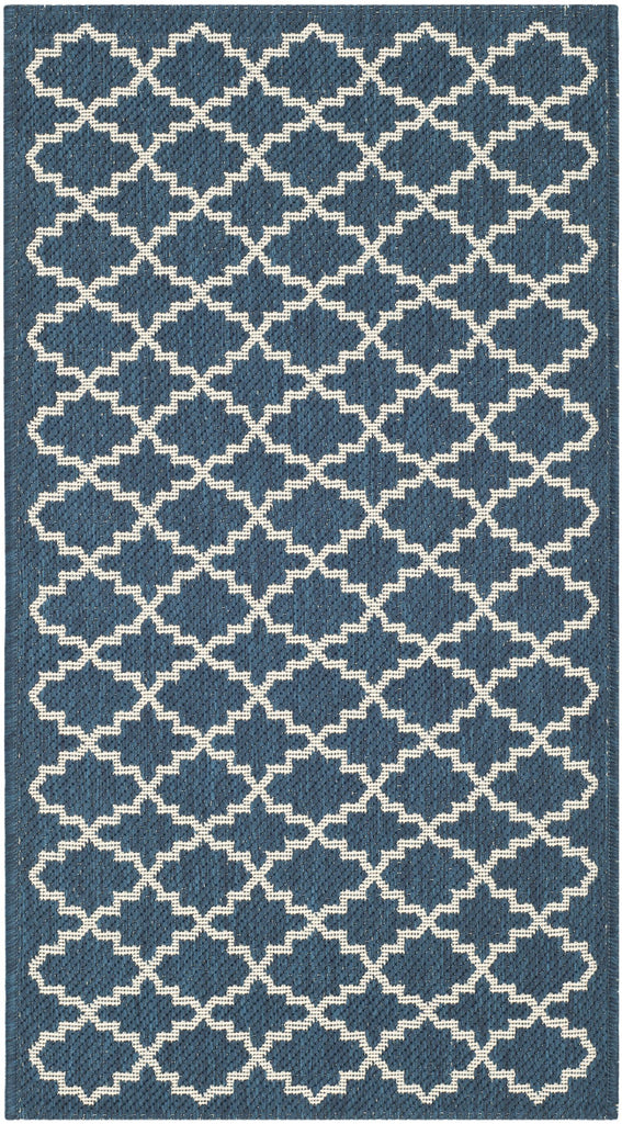 Contemporary Accent Rug, CY6919-268, 60 X 109 cm in Navy / Beige