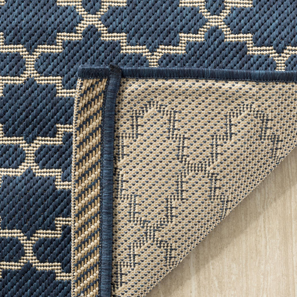 Contemporary Area Rug, CY6919-268, 90 X 150 cm in Navy / Beige